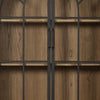 Veria China Cabinet 2 Glass Door Arch Frame Black Iron 83 Inch BM326779