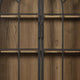 Veria China Cabinet 2 Glass Door Arch Frame Black Iron 83 Inch BM326779