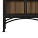 Veria China Cabinet 2 Glass Door Arch Frame Black Iron 83 Inch BM326779