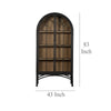 Veria China Cabinet 2 Glass Door Arch Frame Black Iron 83 Inch BM326779