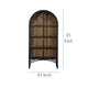 Veria China Cabinet 2 Glass Door Arch Frame Black Iron 83 Inch BM326779