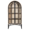 Veria China Cabinet, 2 Glass Door Arch Frame, Whitewash Wood, 83 Inch