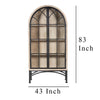 Veria China Cabinet 2 Glass Door Arch Frame Whitewash Wood 83 Inch BM326780