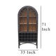 Veria Curio Wine Bar Cabinet 2 Glass Arch Doors Matte Black 71 Inch BM326781