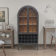 Veria Curio Wine Bar Cabinet, 2 Glass Arch Doors, Matte Black 71 Inch