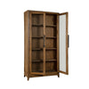 Orla Tall China Cabinet 2 Glass Doors Antique Brown Reclaimed Wood BM326787