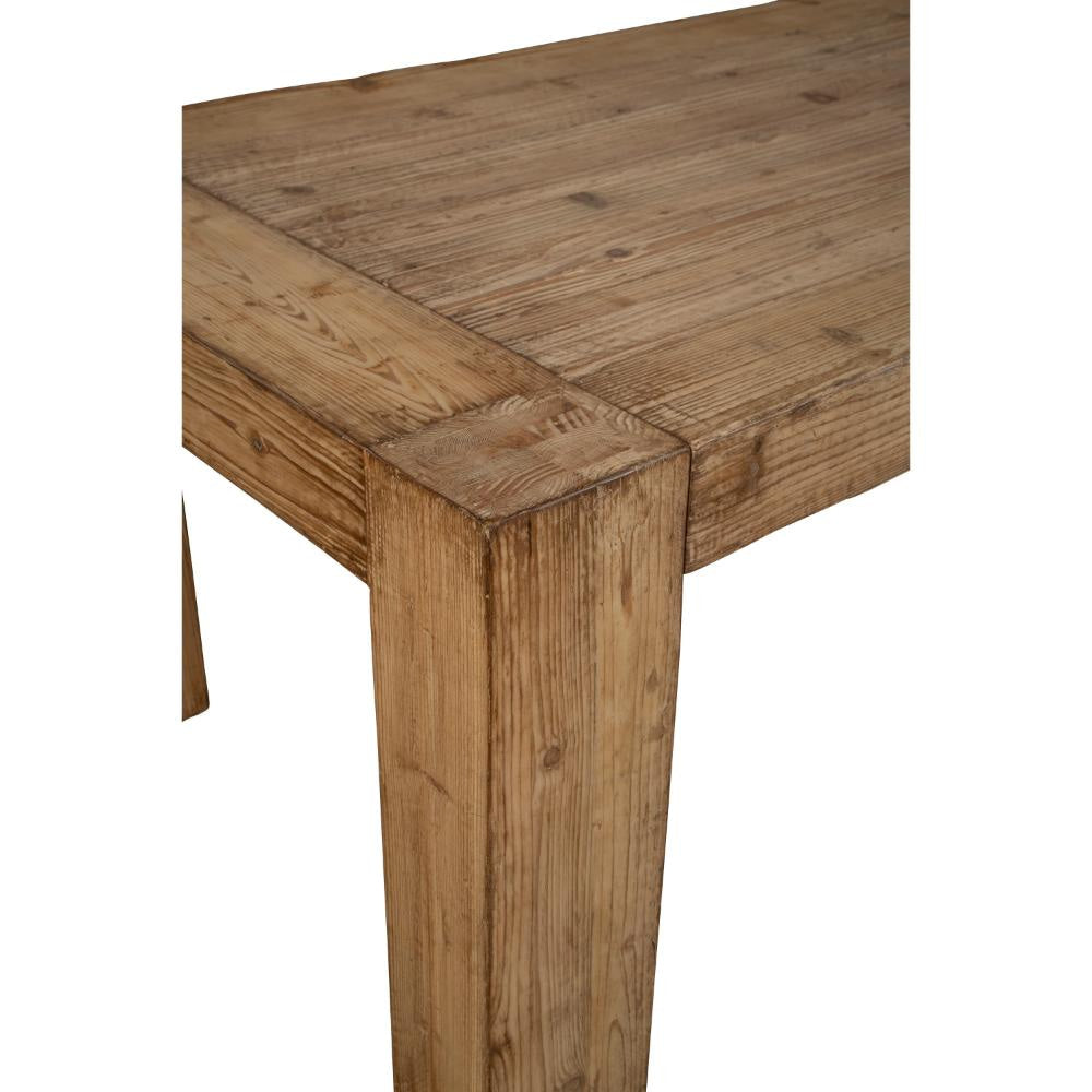 Mao Dining Table 84 Inch Rectangular Top Brown Reclaimed Pine Wood BM326792