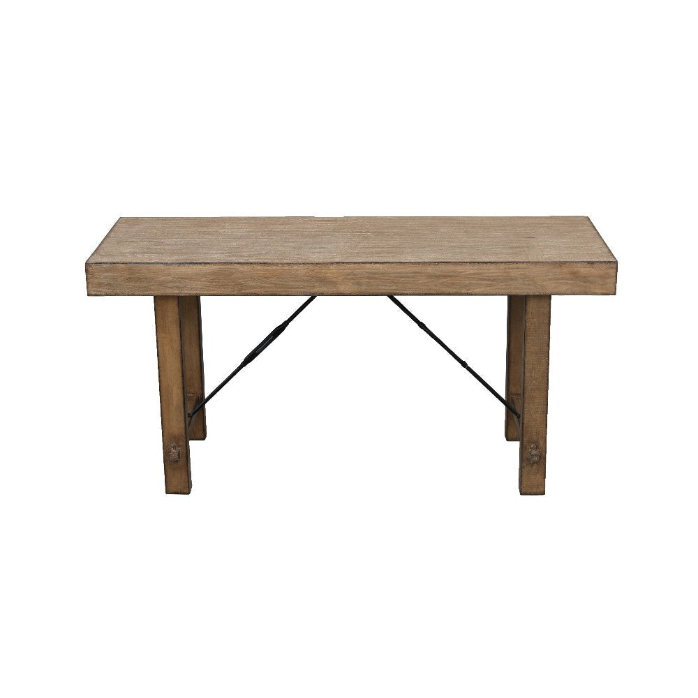 Dity Counter Height Table 72 Inch Rectangular Top Antique Brown Wood BM326793