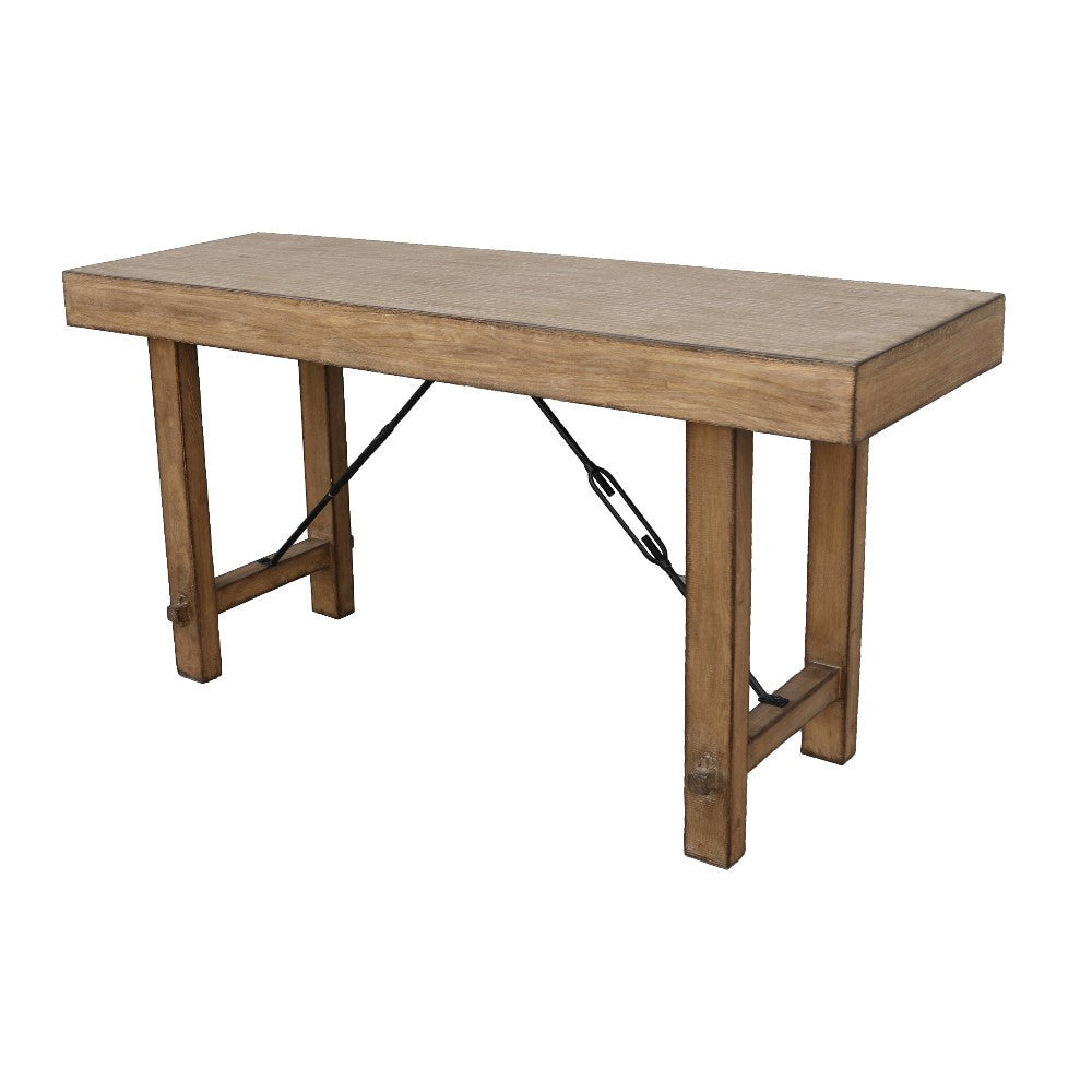 Dity Counter Height Table 72 Inch Rectangular Top Antique Brown Wood BM326793