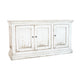 Miy Sideboard Buffet Cabinet, 3 Door, Antique White Pine Wood 65 Inch