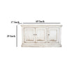 Miy Sideboard Buffet Cabinet 3 Door Antique White Pine Wood 65 Inch BM326795