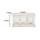 Miy Sideboard Buffet Cabinet 3 Door Antique White Pine Wood 65 Inch BM326795