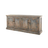 Miy Sideboard Buffet Cabinet 4 Door Antique Blue Pine Wood 83 Inch BM326796