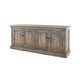 Miy Sideboard Buffet Cabinet 4 Door Antique Blue Pine Wood 83 Inch BM326796