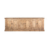 Miy Sideboard Buffet Cabinet 6 Door Natural Brown Pine Wood 106 Inch BM326802