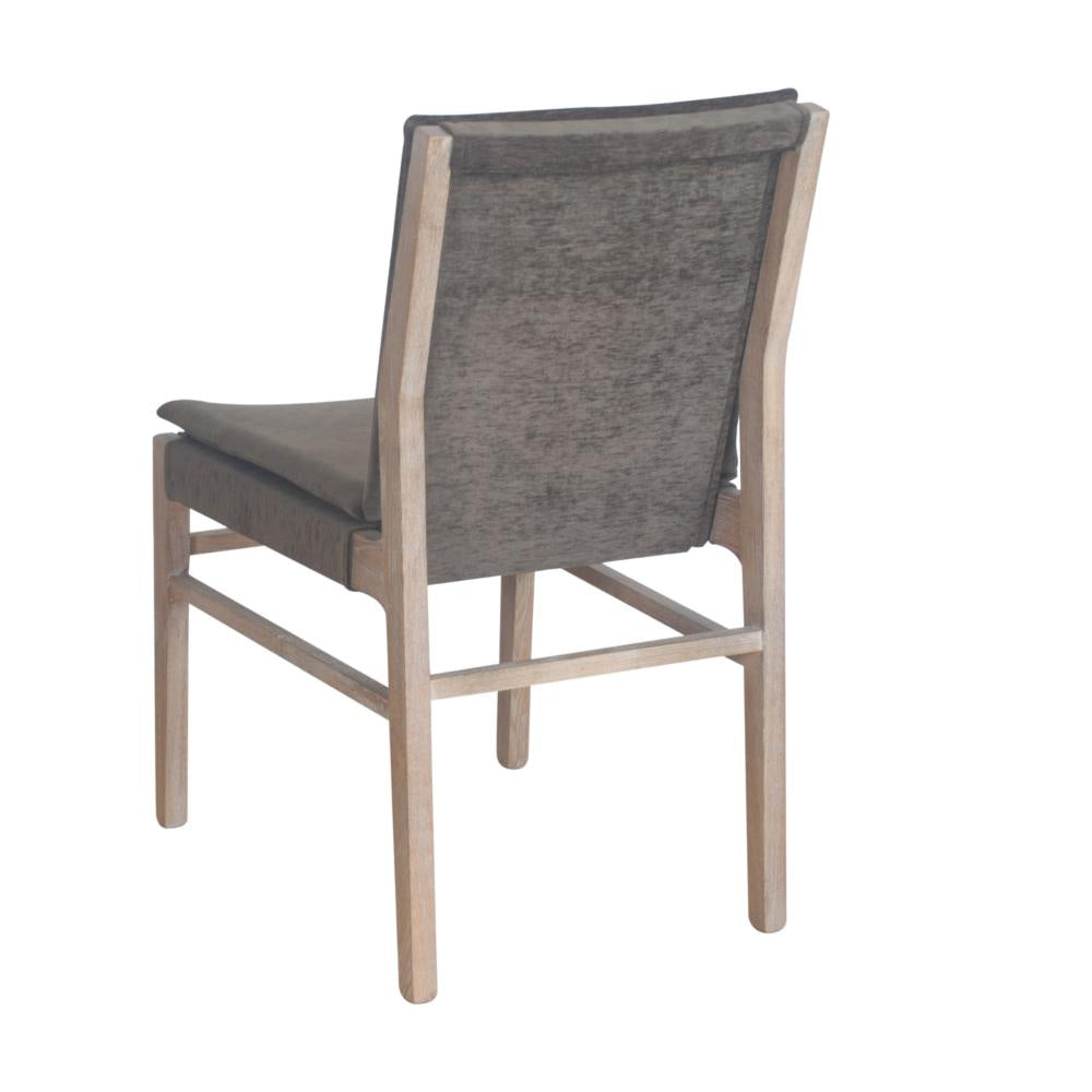 Lily Dining Side Chair Set of 2 Padded Gray Fabric Ash Wood Frame BM326803