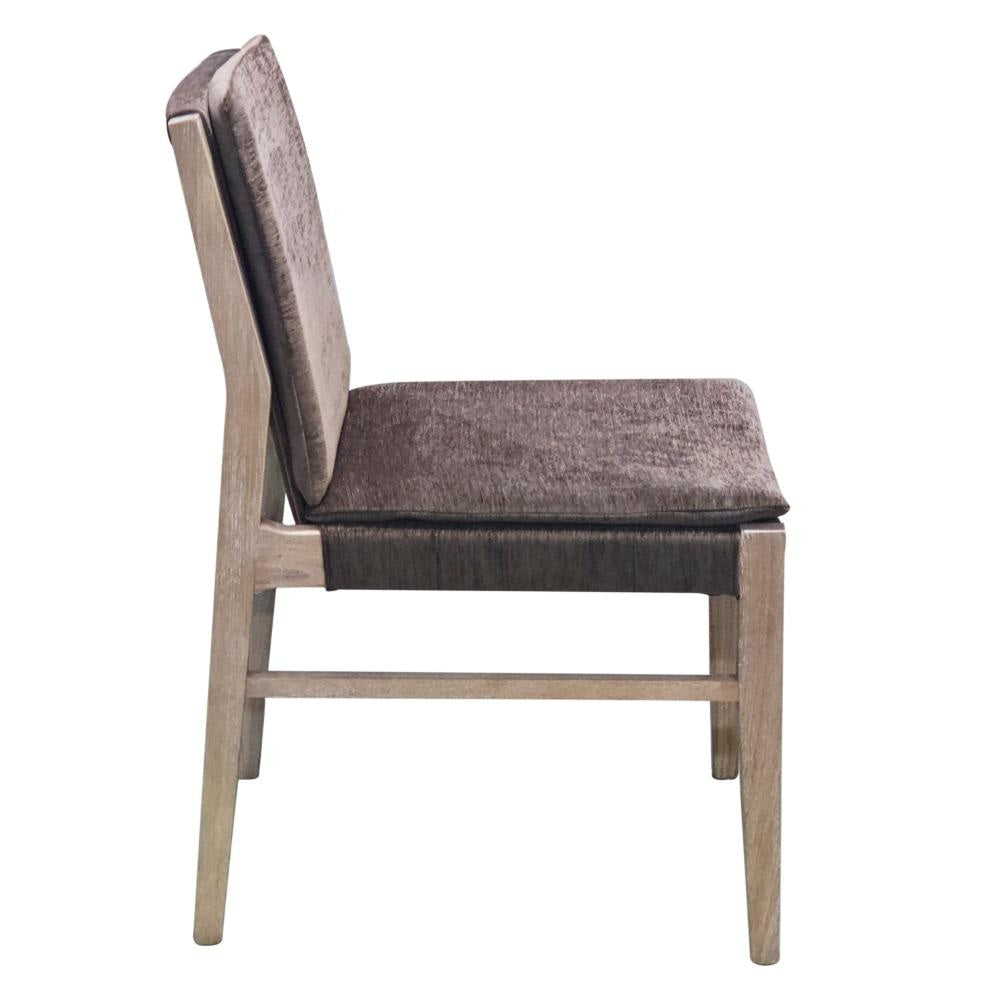 Lily Dining Side Chair Set of 2 Padded Gray Fabric Ash Wood Frame BM326803