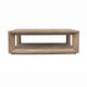 Limy Coffee Table 54 Inch Rectangular Top Shelf Antique Brown Wood BM326805