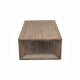 Limy Coffee Table 54 Inch Rectangular Top Shelf Antique Brown Wood BM326805