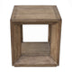 Limy Side End Table 22 Inch Square Top Shelf Antique Brown Wood BM326806