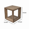 Limy Side End Table 22 Inch Square Top Shelf Antique Brown Wood BM326806