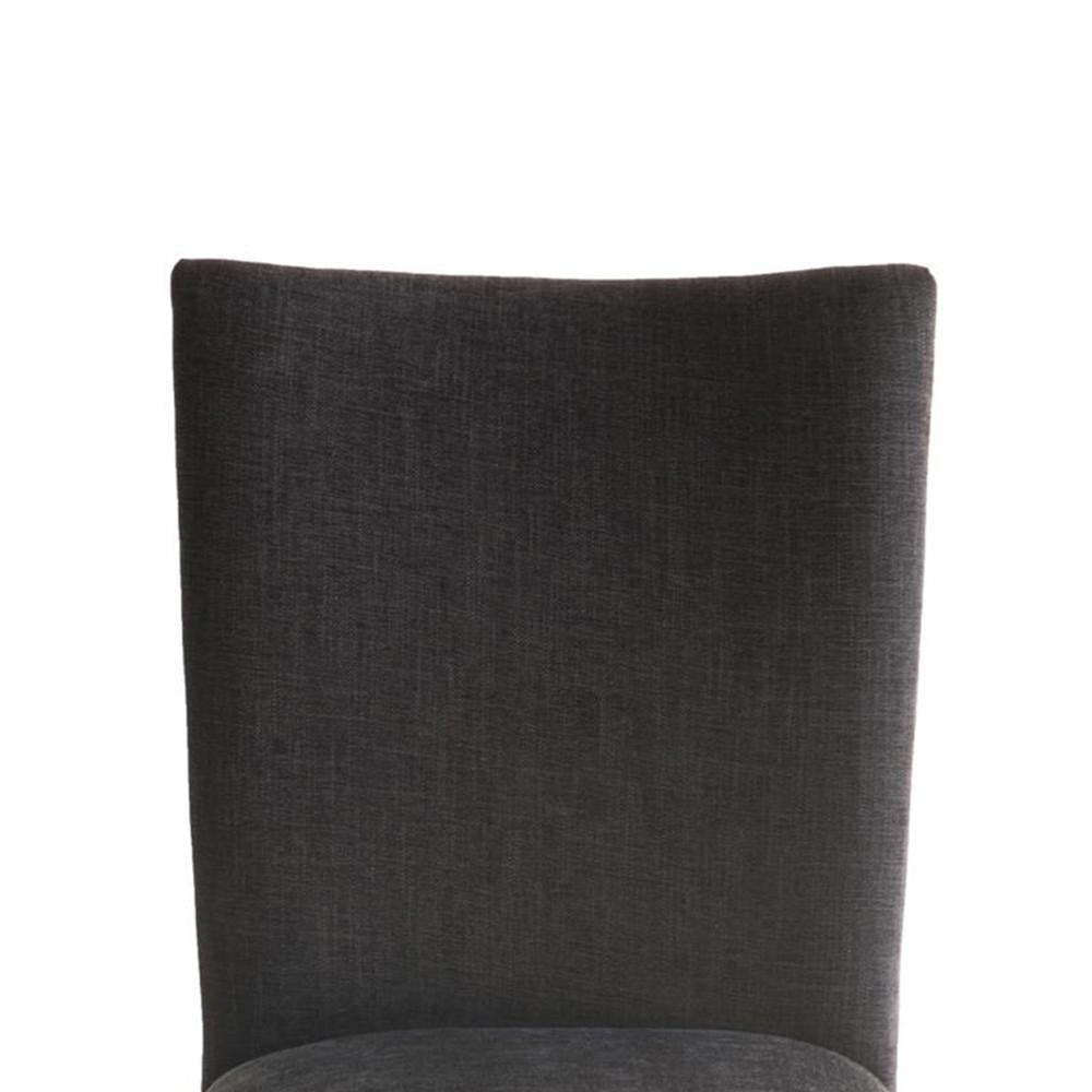 Zeus Dining Side Chair Set of 2 Black Fabric Gray Tapered Legs BM326810
