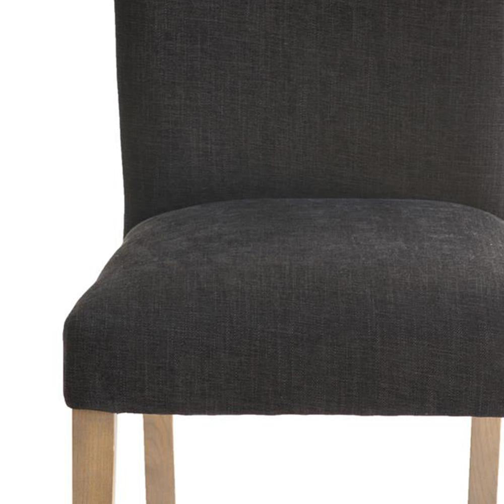 Zeus Dining Side Chair Set of 2 Black Fabric Gray Tapered Legs BM326810