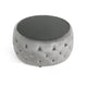 Pirana Ottoman Coffee Table Gray Tuft Velvet 30 Inch Tempered Glass