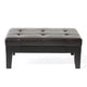 Olivia Ottoman Table Drawer Black Faux Leather Coffee Brown 41 Inch BM326870