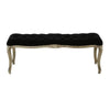 Kopa Bench Footstool Tufted Black Brown Wood Curved Legs 46 Inch BM326872