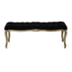 Kopa Bench Footstool Tufted Black Brown Wood Curved Legs 46 Inch BM326872