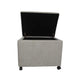 Storage Ottoman Gray Fabric Soft Cushions Caster Wheels 24 Inch BM326873