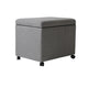 Storage Ottoman Gray Fabric Soft Cushions Caster Wheels 24 Inch BM326873