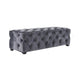 Ottoman Bench | Button Tufted Gray Velvet | Soft Cushions | 51"