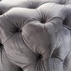 Ottoman Bench | Button Tufted Gray Velvet | Soft Cushions | 51"