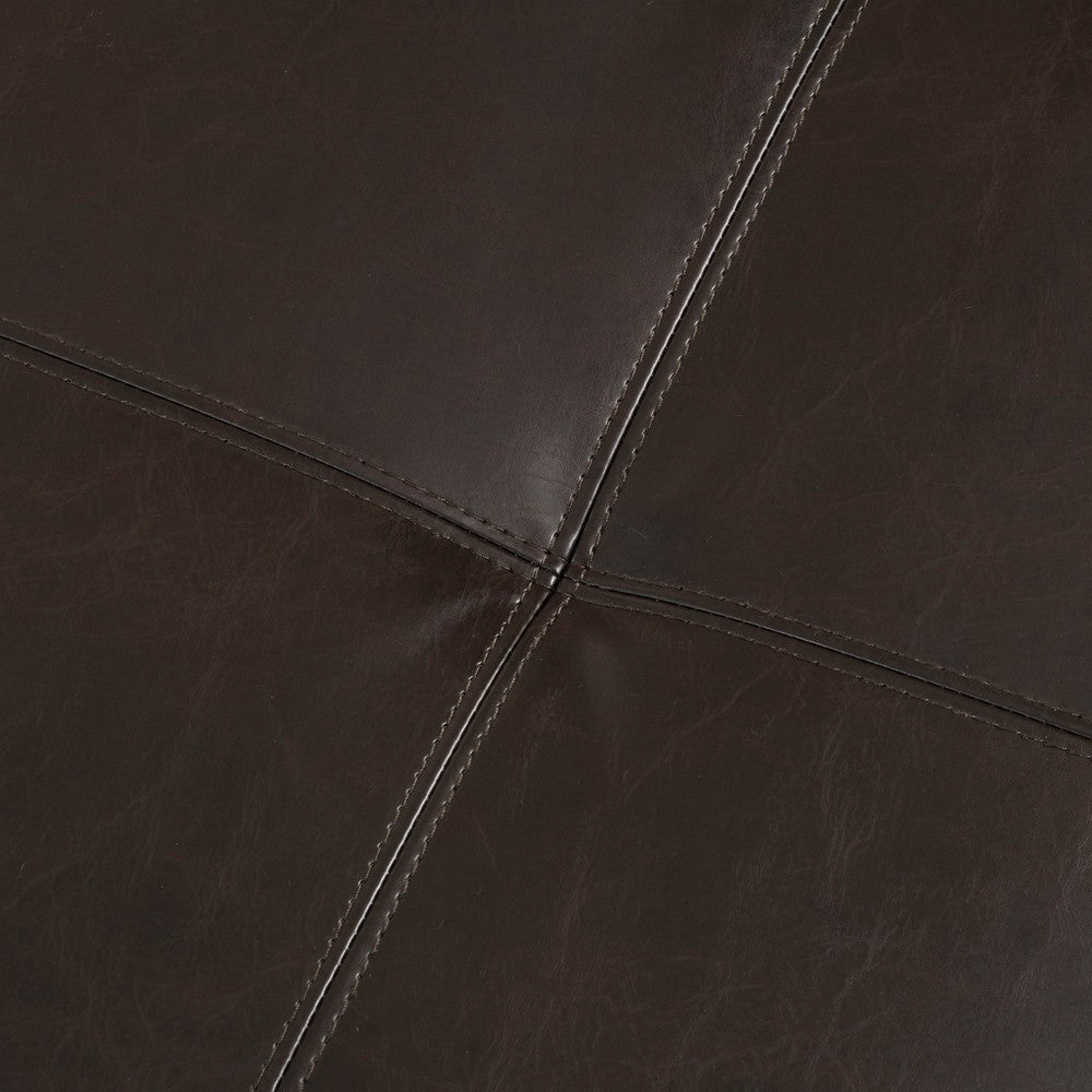 Lannie Storage Ottoman Dual Top Rich Brown Faux Leather 48 Inch BM326884