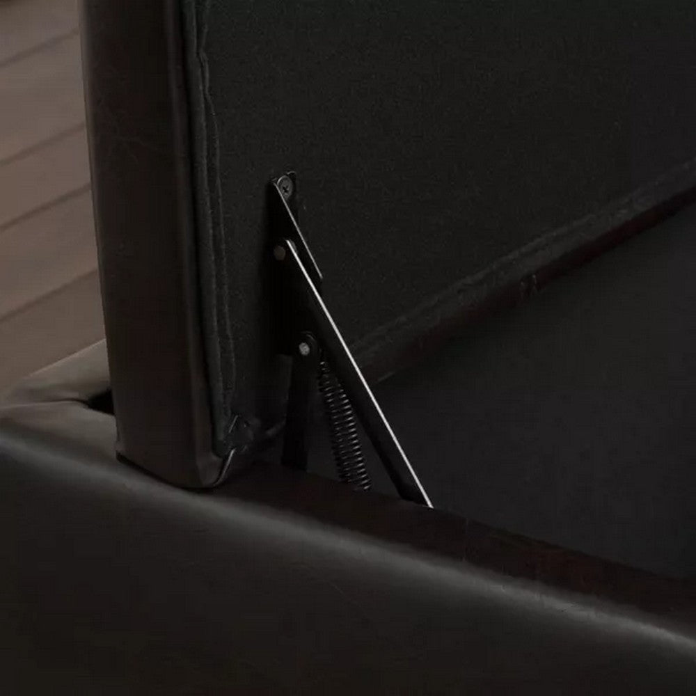 Lannie Storage Ottoman Dual Top Rich Brown Faux Leather 48 Inch BM326884