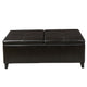 Lannie Storage Ottoman, Dual Top, Rich Brown Faux Leather, 48 Inch