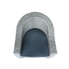 Nicki Outdoor Swivel Chair | Gray Rattan Wicker | Black Fabric Cushion