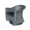 Nicki Outdoor Swivel Chair | Gray Rattan Wicker | Black Fabric Cushion