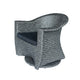 Nicki Outdoor Swivel Chair | Gray Rattan Wicker | Black Fabric Cushion