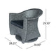 Nicki Outdoor Swivel Chair | Gray Rattan Wicker | Black Fabric Cushion