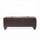 Storage Ottoman Chocolate Faux Leather Soft Cushioning 47 Inch BM326887