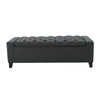 Storage Ottoman Bench Dark Gray Fabric Tufted Top 51 Inch BM326890