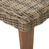 Bops Outdoor Ottoman | Gray Faux Rattan Wicker | Brown Acacia Wood