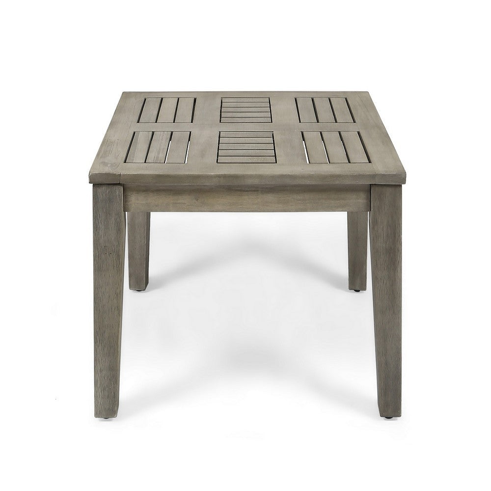 Bops Outdoor Square Side Table 20 Inch Gray Weather-Resistant Wood BM326900