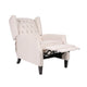 Pushback Recliner Chair | Strutted Legs | Beige Tufted Pleated Fabric