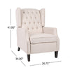 Pushback Recliner Chair | Strutted Legs | Beige Tufted Pleated Fabric