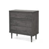 Raya Tall Dresser Chest | 3 Drawers and Rubberwood Legs | Modern Gray