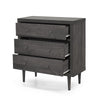 Raya Tall Dresser Chest | 3 Drawers and Rubberwood Legs | Modern Gray